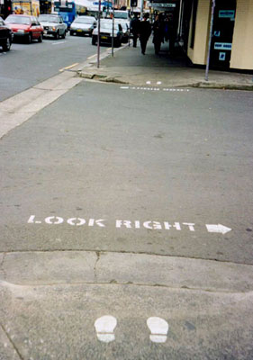 Left and right shoes left behind, Newtown, 2000