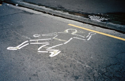 Unwise street crosser, Newtown, 1999