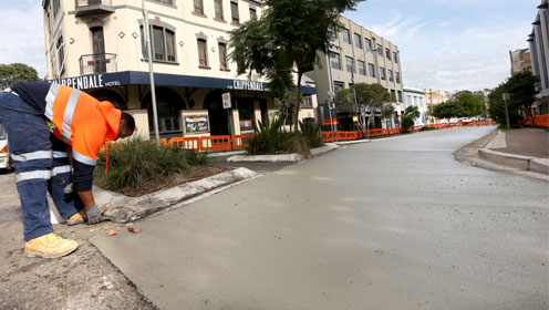 Pale pavement, Chippendale, 2014. Image from City of Sydney website.